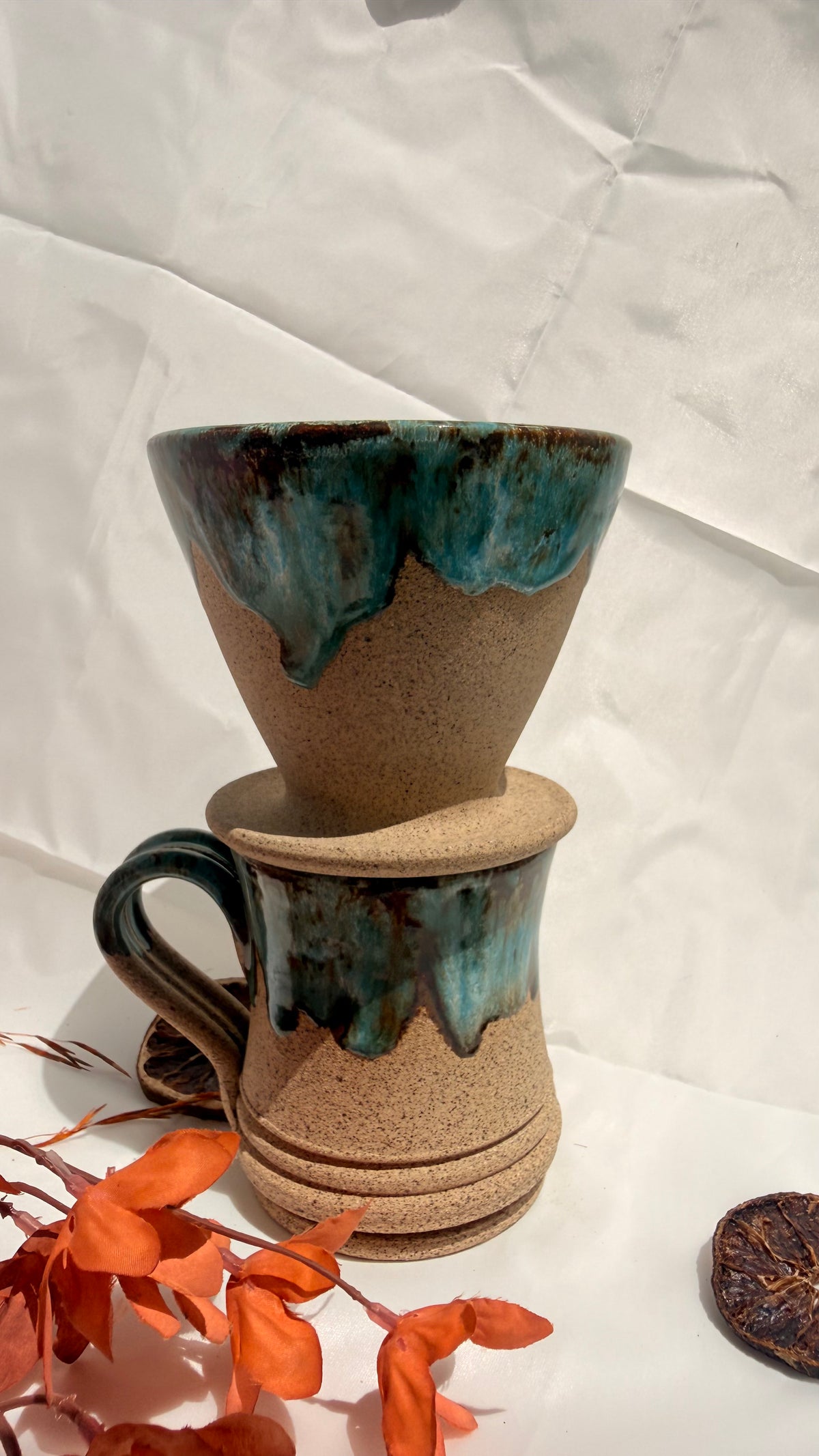 Kit caneca coador ambar