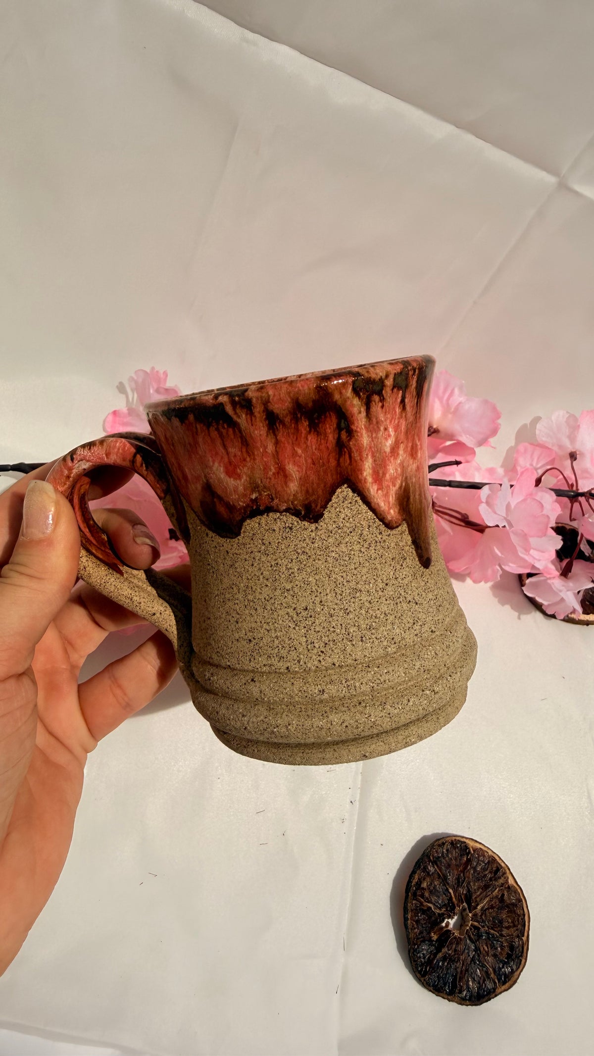 Caneca curvada rosa