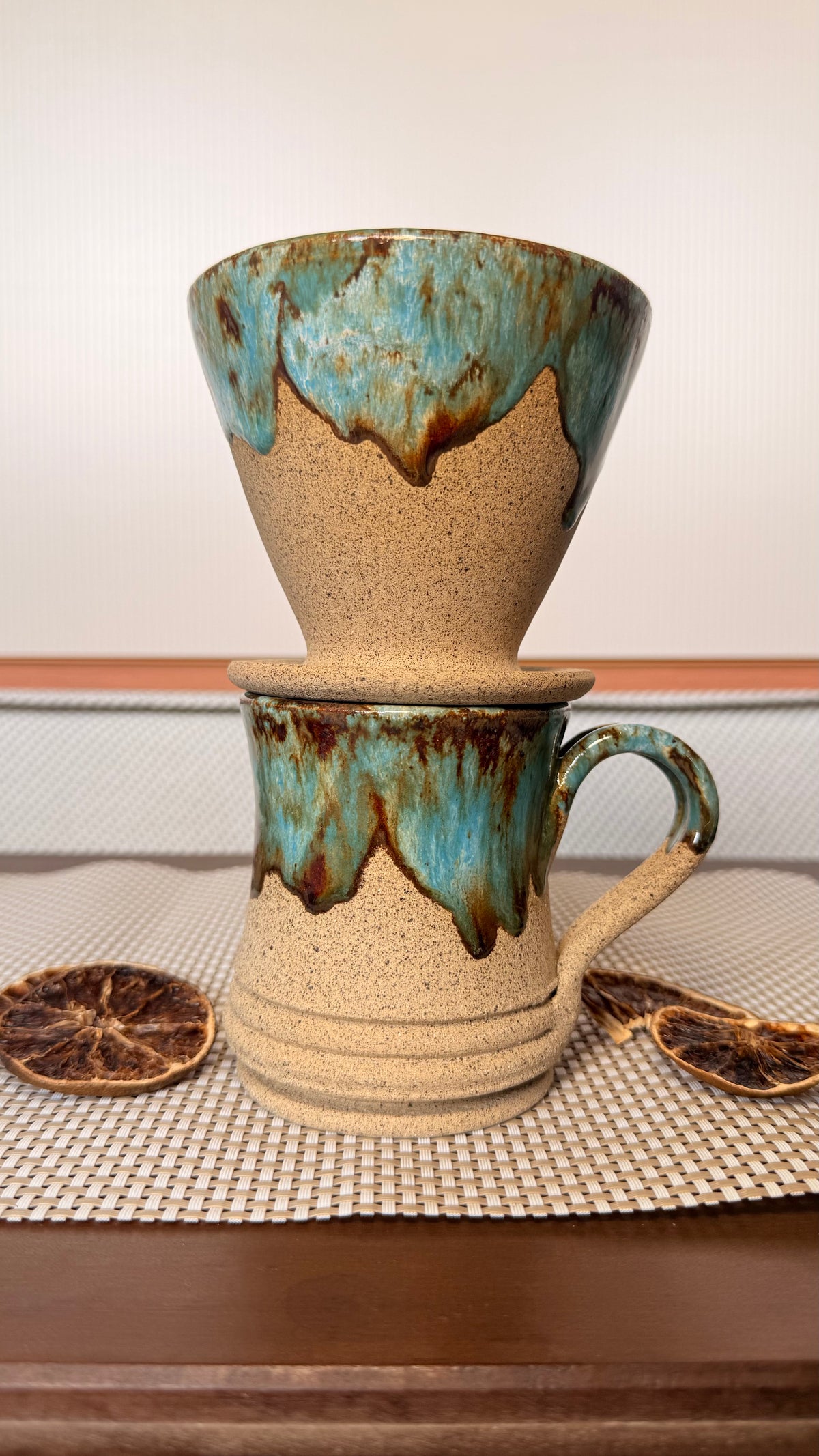 Kit caneca coador ambar