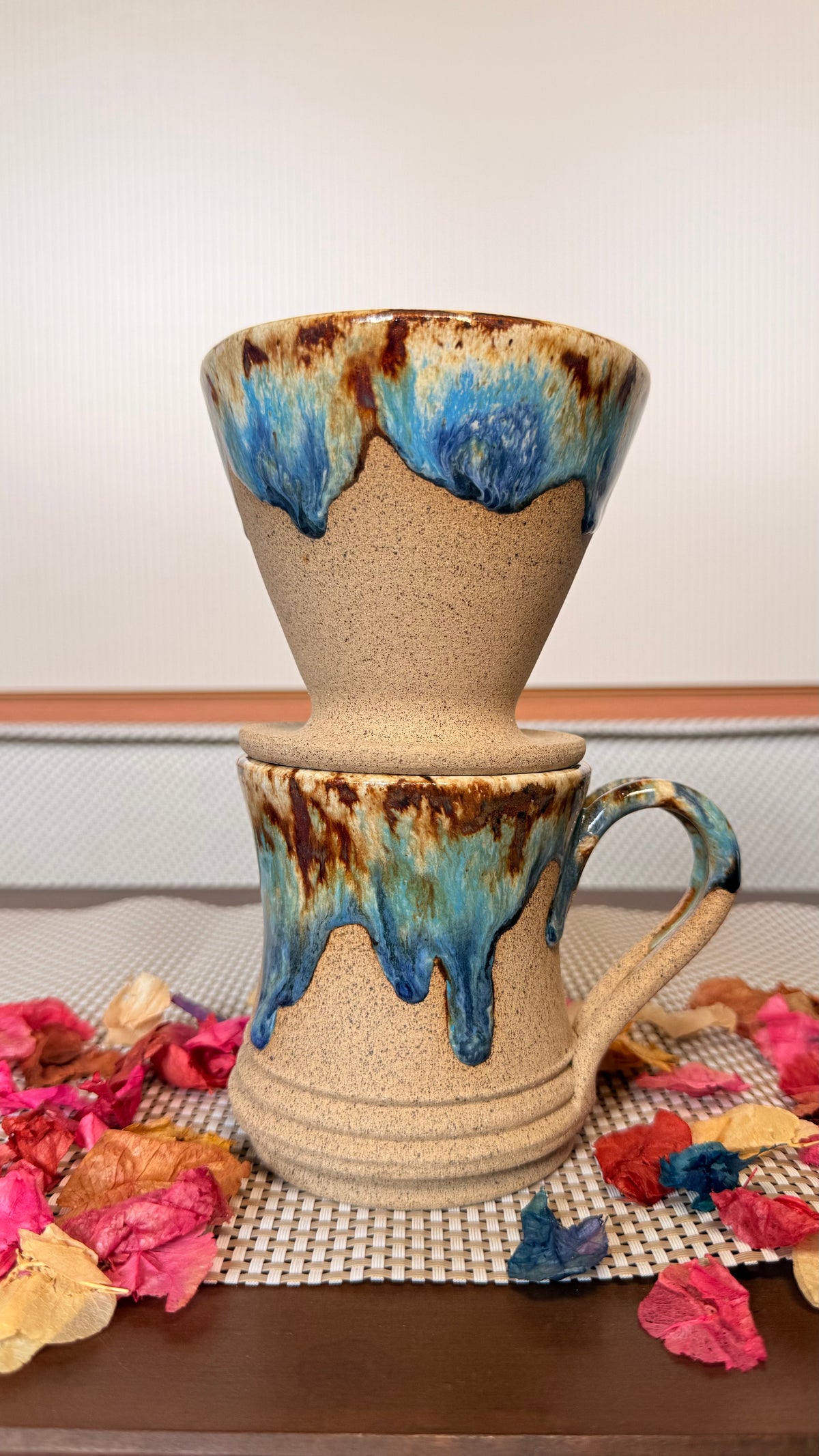 Kit caneca coador mar