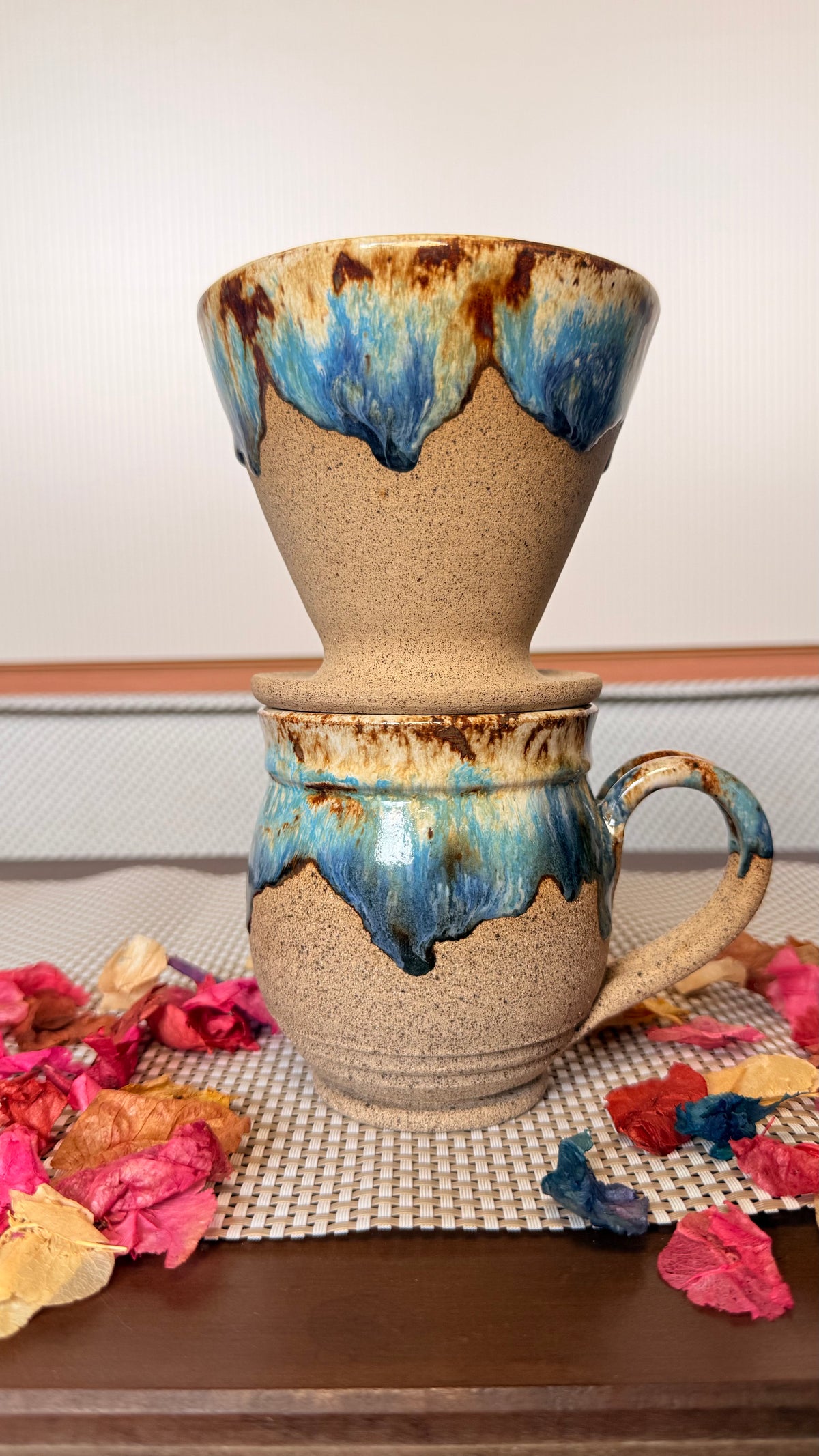 Kit caneca coador mar