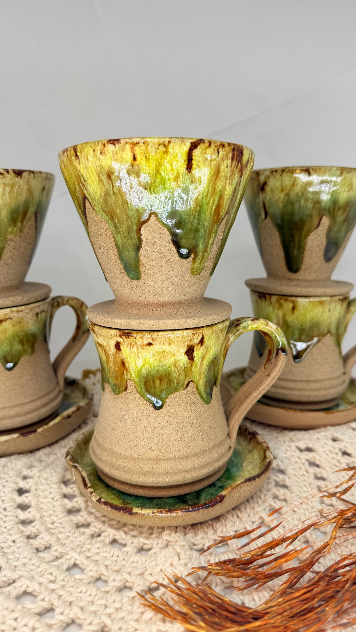Kit caneca coador verde