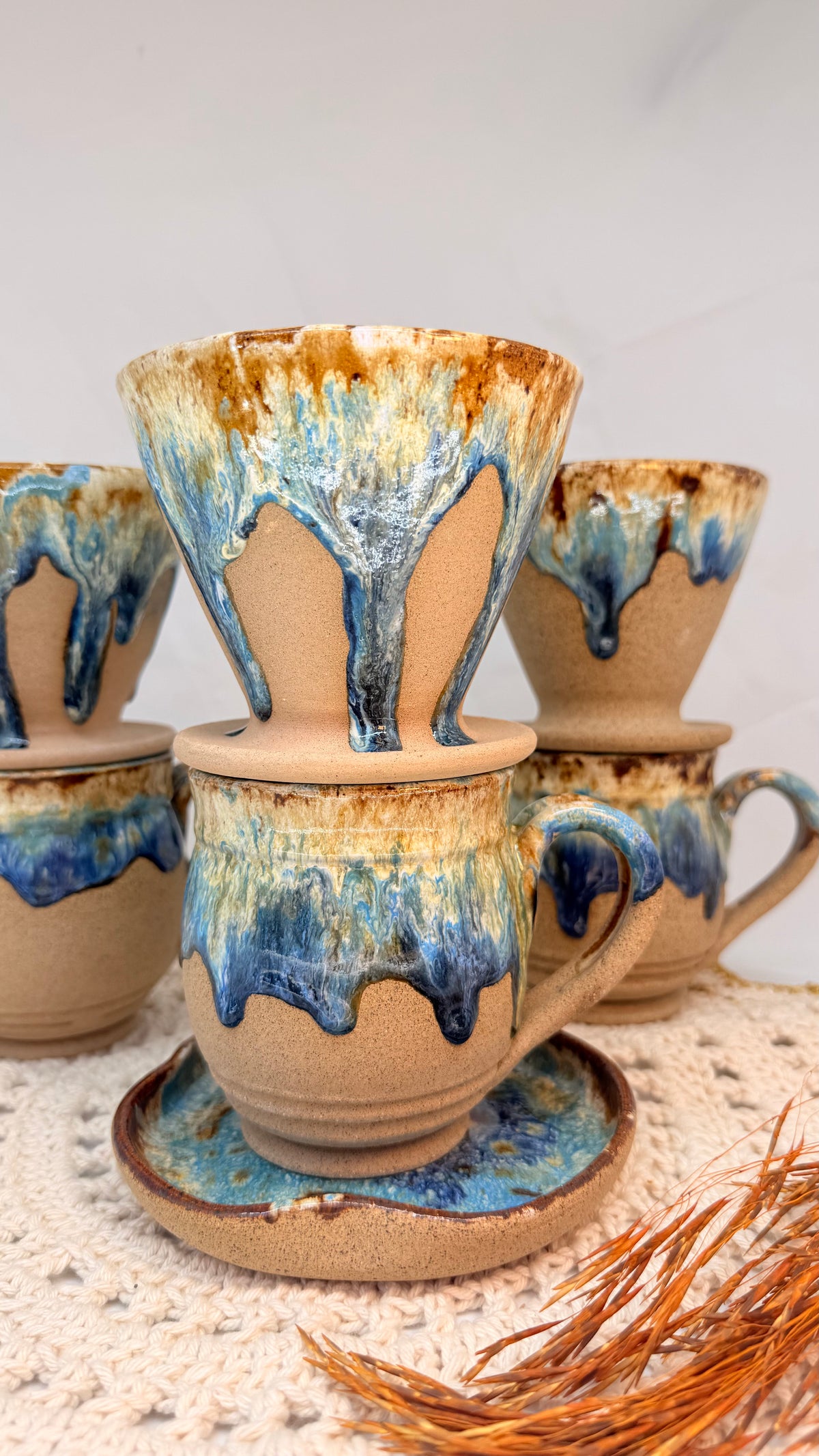Kit caneca coador mar