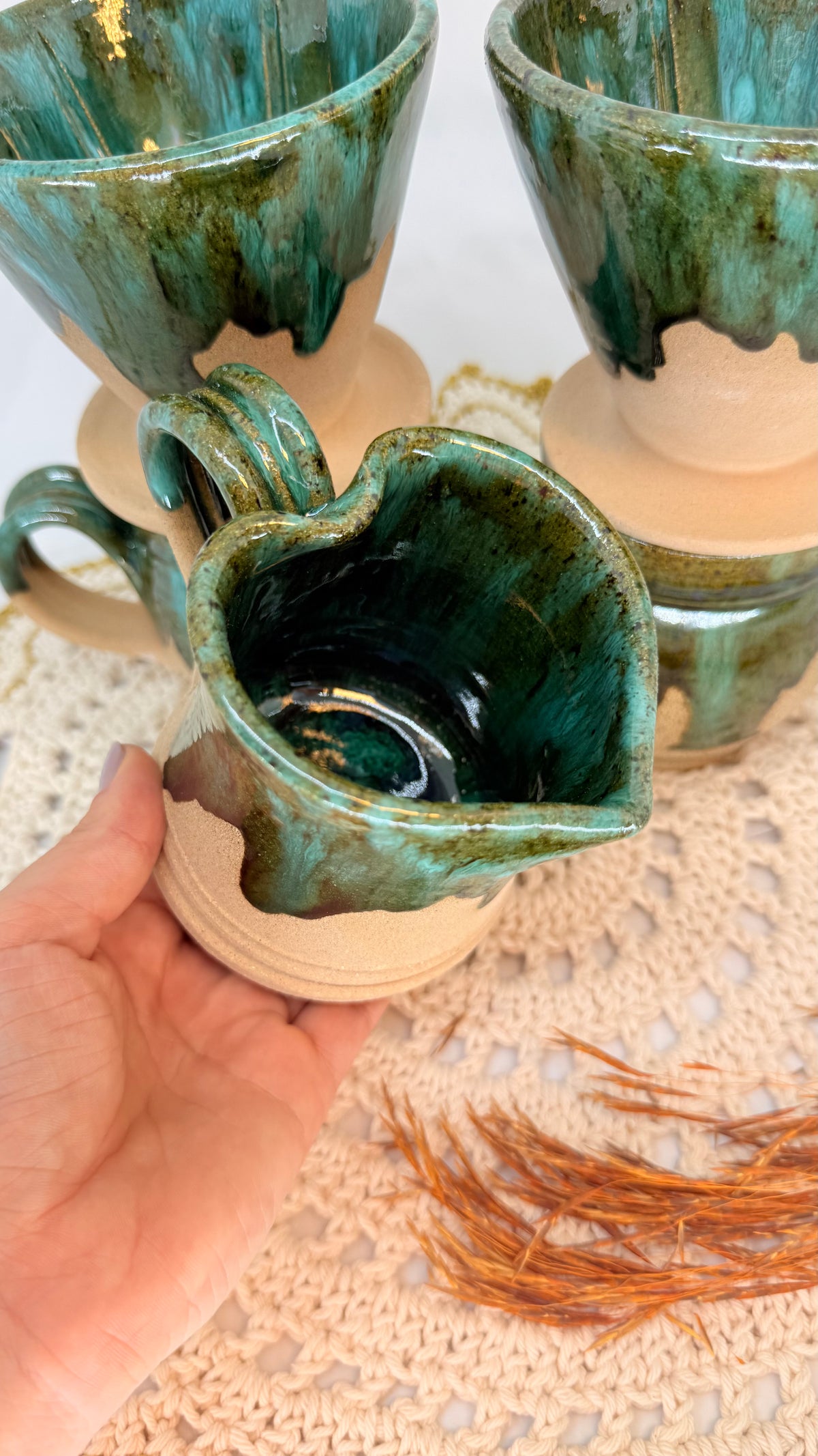Caneca coração verde escuro