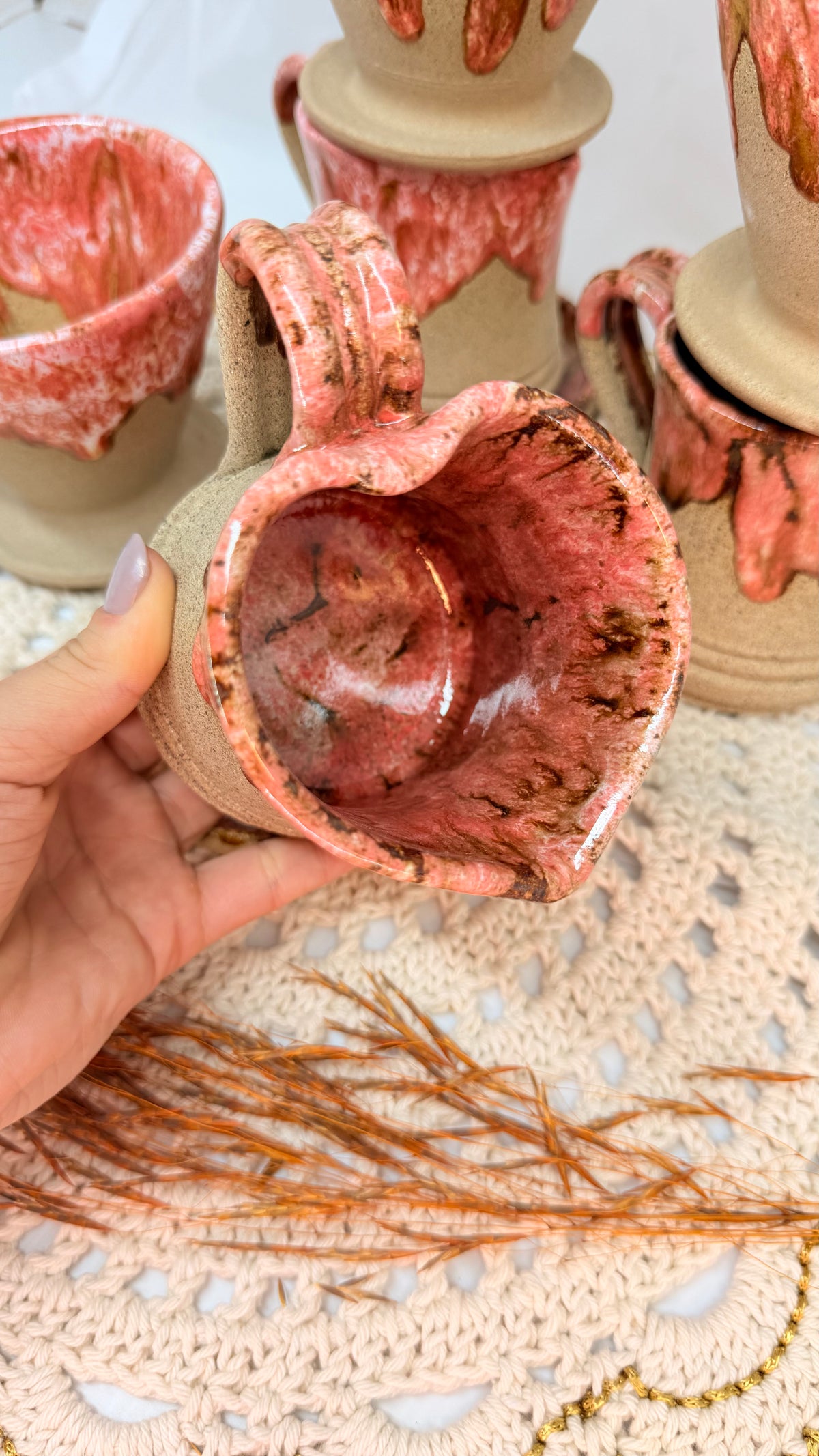 Caneca coração rosa