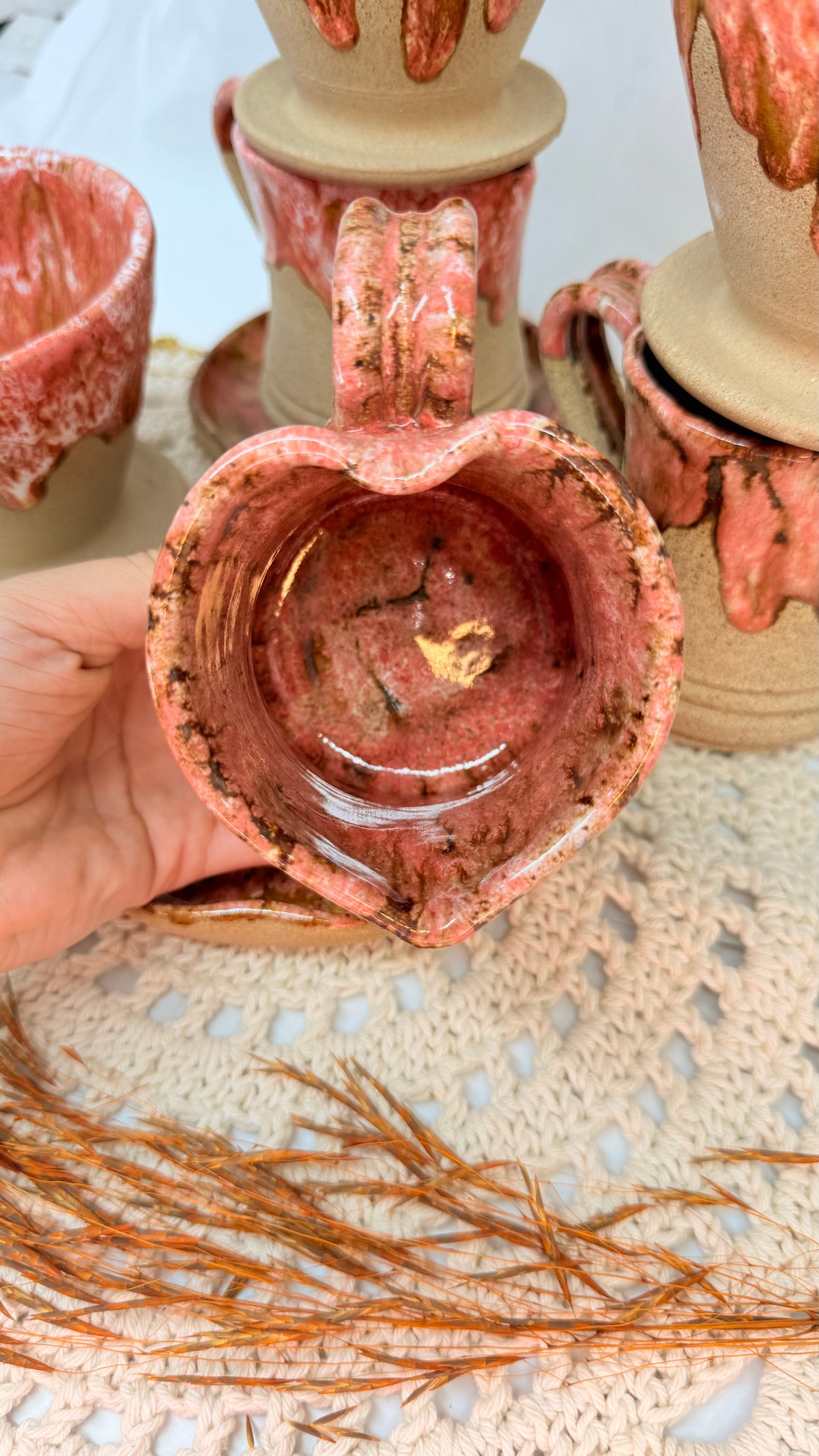Caneca coração rosa